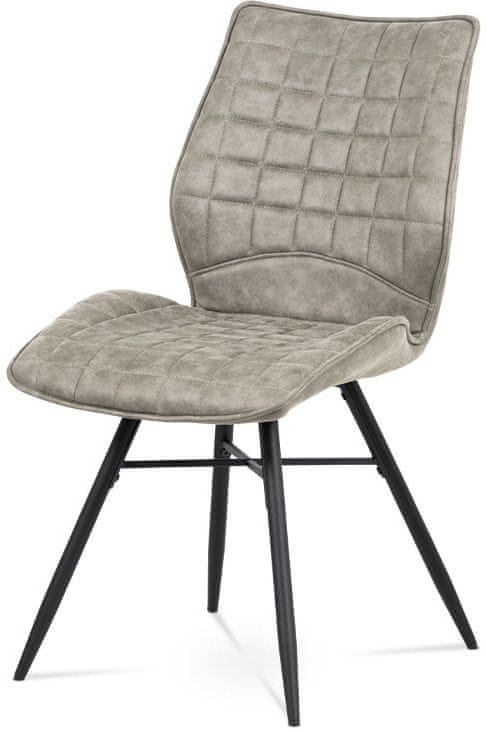 Autronic Jedálenská stolička, hľuzovková látka vintage, kov čierny mat HC-444 LAN3